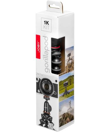 Joby GorillaPod 1K Kit: Compact Tripod Stand with Ballhead for Mirrorless Cameras - Black/Charcoal - Buy Online on SooperMarket.com