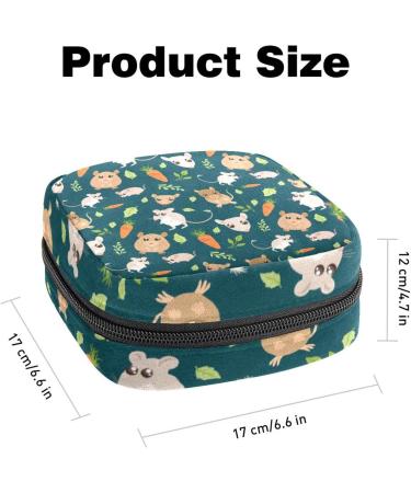 Small Pets Pattern Sanitary Napkin Storage Bag | Menstrual Cup Pouch | Nursing Pad Holder | Portable Period Bag for Women and Teen Girls | Multi-colored - Buy Online on SooperMarket.com