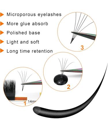 Easy Fan Lashes C-0.07-13 | Russian Volume Eyelash Extensions | Self Fanning Lashes | 13mm C Curl - Buy Online on SooperMarket.com