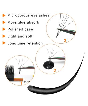 Self-Fleeled Easy Fan Lashes | Volume Technology | C D Curl | Individual Length Black 10mm | .03 .07 .10 | Wimpernextension - Buy Online on SooperMarket.com