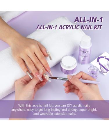 SAVILAND Acrylic Nail Kit with Drill - Complete Professional Set for Beginners | 45g Acrylic Powder 50ml Liquid Nail Brush & Tools - Buy Online on SooperMarket.com