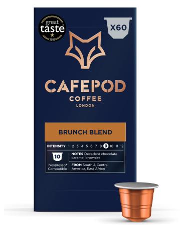 CafePod Coffee Pods Nespresso Compatible Brunch Blend 60 Aluminium Capsules Brunch 60 count (Pack of 1)