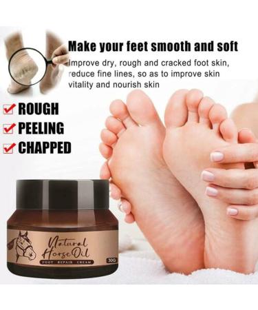 Natural Horse Oil Foot Repair Cream - Anti Cracking Skin Moisturizer for Rough Dry & Cracked Heels - 3PCS for Men & Women - Buy Online on SooperMarket.com