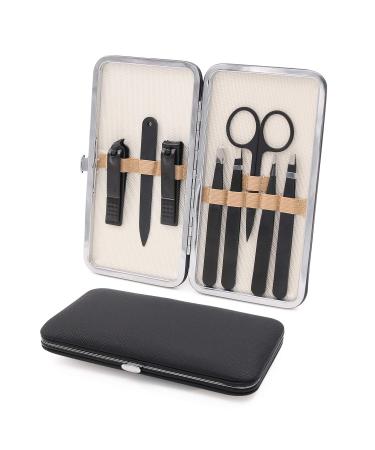 Fangze Tweezers and Fingernail Clippers - 8pcs Tweezers Nail Clippers Set Stainless Steel Manicure Set with Tweezers for Men Women Tweezers and Fingernail Clippers with Case