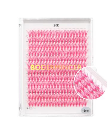 Bodermincer D Curl Cluster Eyelashes - 240pcs 20D in Red Blue Black Brown Purple | 16mm False Eyelash Extensions - International Shipping Available - Buy Online on SooperMarket.com