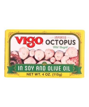Vigo Octopus in Soy and Olive Oil, 4-Ounce Cans (Pack of 10)