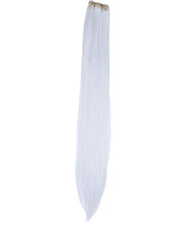 WIG ME UP - VK-WEFT-1001 Weft tress of synthetic hair sleek for wig extension making Cosplay Theatre hair length 30 inches tress width 98 inches white