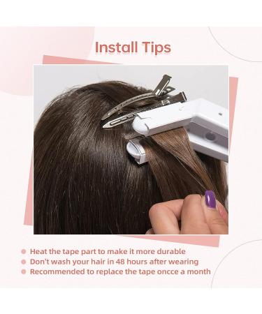 Vlasy 12 Inch Black Tape in Human Hair Extensions - 20pcs Straight Seamless Invisible Tape ins - Real Natural Hair Extensions - Buy Online on SooperMarket.com