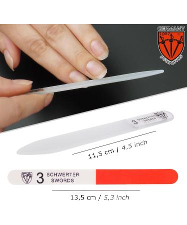 3 Swords Germany Double Sided Glass Nail Files for Natural and Artificial Nails with Nail Buffer and Black Plastic case 1 Glass Nail File (With Buffer) - Buy Online on SooperMarket.com