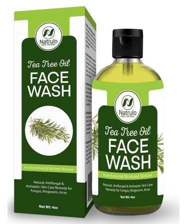 Tea Tree Oil Face Wash  4oz   Tea Tree Soap Natural Remedy Skin Cleanser   Pure Essential Oil Infused Skincare Cleansing Face Soap for Ringworm  Acne  Made in the USA