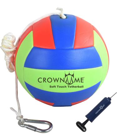 CROWN ME Glow in Dark Tetherball Ball Set - Includes Rope, Carabineer Hoop, Pump - Red/Green/Blue - 2 Needles - Buy Online on SooperMarket.com