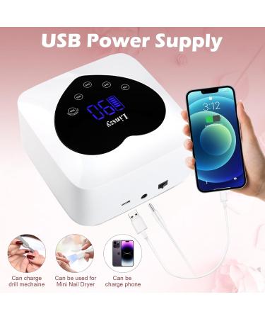 Rechargeable 72W Cordless UV LED Nail Lamp - Professional Nail Dryer with 5 Timer Settings & Heart-Shaped LCD Display - Buy Online on SooperMarket.com