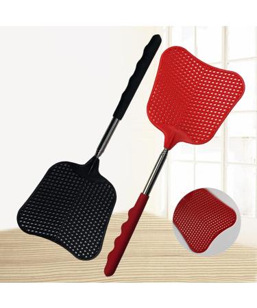 Buy 3-Piece Fly Swatter Set - Extendable Stainless Steel Fly Catcher for Mosquitoes & Insects (Black Red Blue) | International Shipping Available - Buy Online on SooperMarket.com