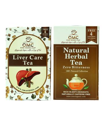 One More Cup Herbal Tea & Liver Care Tea With Lemon Flavor Caffeine Free Tea Bags Natural Tea (Total 40 Tea Bags)