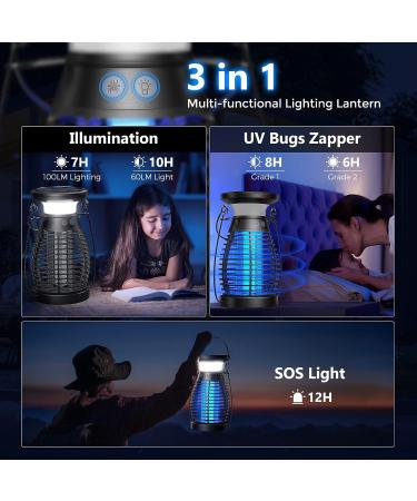 KOOSA Solar Bug Zapper - Cordless & Waterproof Mosquito Zapper with 4200V UV Light - 3-in-1 Fly Zapper for Outdoor Use - Effective Up to 2100 Sq Ft - Buy Online on SooperMarket.com