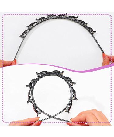 Double Bangs Hairstyle Hairpin Headband - 6 Piece Set - Korean Braided Headbands for Women and Girls - Classic Style - Buy Online on SooperMarket.com