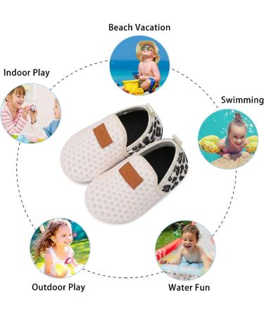 Lefflow Toddler Water Shoes - Quick Dry Beach Swim Socks - Non Slip House Slippers - Size 8.5-9 Toddler - Leopard Print - Buy Online on SooperMarket.com