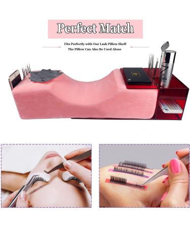 Pink Eyelash Extension Pillow - U Shape Neck Pillow for Beauty Salon | Comfortable Foam Velvet Pillowcase - Buy Online on SooperMarket.com