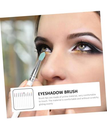 WOONEKY 10pcs Eye Shadow Brush Practical Makeup Brush Blending Eyeshadow Brush Face Wand Plastic Handle - Buy Online on SooperMarket.com