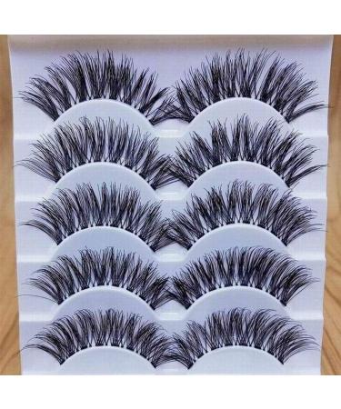 Bluelans 5 Pairs Long Cross False Eyelashes - Natural Thick Black Fake Eyelash Extensions for Stunning Makeup - Buy Online on SooperMarket.com