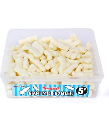 Swizzels Giant Milk Bottle Sweets Milk Flavour Foam Gums- Tub of Sweets (120 Sweets) - Buy Online on SooperMarket.com