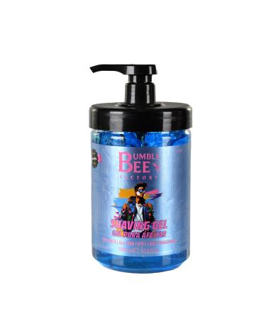 BUMBLE BEE Shaving Gel Softner Non-irritating All Skin Types Rich Male Fragance - Smooth and Sophisticated Shaving 33.8 Oz / 1000 ml. Barber Supplies (Blue)