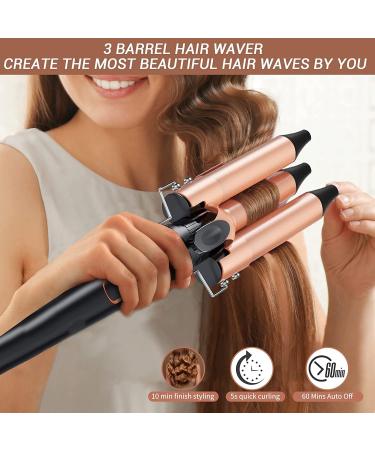 5 in 1 Hair Curling Iron Set - Interchangeable Wands Fast Heat Up Adjustable Temp Includes Gloves & Clips - Perfect Curly Hairstyle - Buy Online on SooperMarket.com