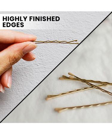 Biribila Bobby Pins 150 Pcs - Gold Hair Grips 5cm Long with Storage Box | Strong Kirby Grips for All Hair Types - Hair Styling & Make-Up Pins - Buy Online on SooperMarket.com