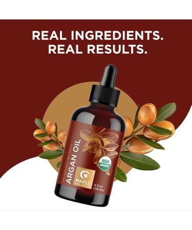 Certified Organic Argan Oil of Morocco for Hair, Skin, and Nails - Cold Pressed, Unrefined - Face, Body, and Hair Care - Buy Online on SooperMarket.com