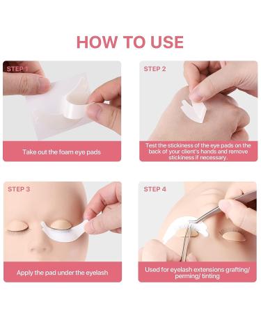 100 Pairs Foam Eye Pads for Lash Extensions - Lint Free, Hypoallergenic & Latex Free - Buy Online on SooperMarket.com