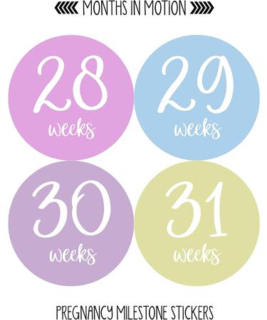 Pregnancy Weekly Belly Growth Stickers - Maternity Keepsake - Set of 36 Week by Week Pregnancy Photo Props - Buy Online on SooperMarket.com