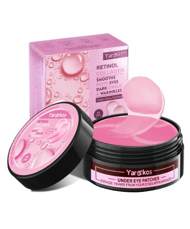 60 Pcs Pink Under Eye Patches 30 Pairs Women Undereye Mask for Puffy Eyes Dark Circles Treatment Beauty Skin Care Products Men Collagen Gel Pads Hydrating for Eye Bags Puffiness Wrinkle 1 count (Pack of 1)