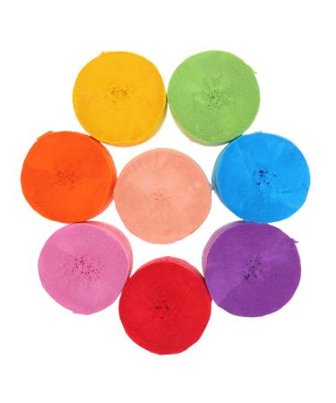Ciieeo 8 Rolls Latte Art Crepe Paper Streamers for Party Wedding Decoration Colorful Streamers Tissue Paper Streamer Birthday Streamer Ornament Gathering Supply Delicate Accessories Assorted Color 2500X4.5CM