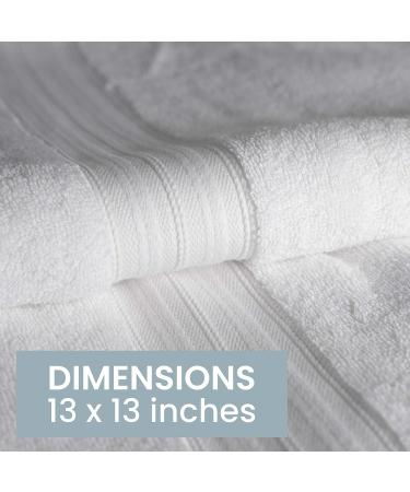Bennett and Shea 12-Piece Luxury Washcloths - Odor Resistant Anti-Microbial Bath Towels - 13 x 13 Premium, Highly Absorbent, Quick Dry, Extra Soft Towel Set in Bright White - Buy Online on SooperMarket.com