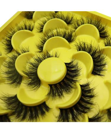 Daoder Fluffy Cat Eye False Eyelashes Set - 10 Pairs Wispy Long Dramatic Volume Lashes with Glue & Tweezers - 18mm Soft & Light Fake Eyelashes (Fluffy Lashes 09) - Buy Online on SooperMarket.com
