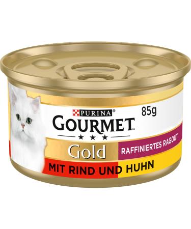 Gourmet Gold Refined Ragout Duetto wet cat food beef and chicken 12-pack (12 x 85g)