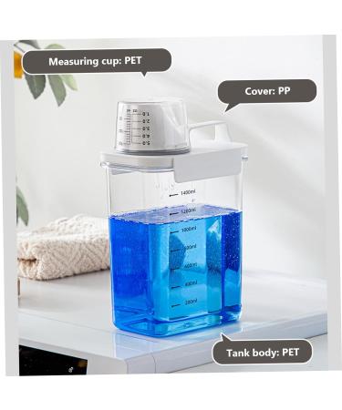 Veesper Laundry Detergent Dispenser 1800ml Clear Airtight Washing Powder Dispenser with Scale and Cup Detergen Box for Solid Liquid Laundry Detergent Dispenser Washing Powder Dispenser 1800ml With Scale - Buy Online on SooperMarket.com
