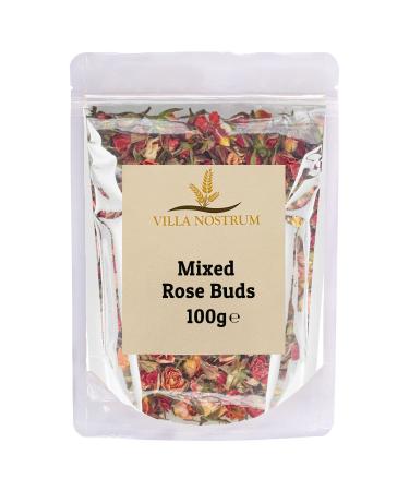 Dried Edible Mixed Rose Buds 100g by Villa Nostrum