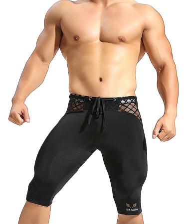 MIZOK Men's Compression Yoga Shorts Black - Cool Dry Mesh, Workout Tight, Medium - Buy Online on SooperMarket.com