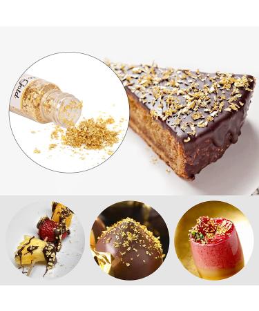 100mg 24k Edible Gold Flakes - Pure Gold Sprinkles for Cake Decorating, Skin Care & Food Coloring - 0.0035oz Pack - Buy Online on SooperMarket.com