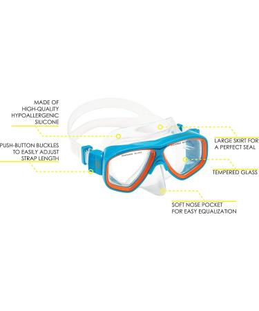 Cressi Kids Snorkeling Kit for Children (Ages 3-8) | Rocks Combo | Blue/Orange - Buy Online on SooperMarket.com