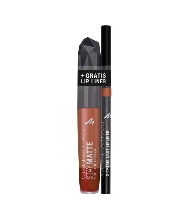 Manhattan Stay Matte Liquid Lip Colour Colour 500 + X-Treme Last Lipliner Colour 44N 6 g Colour 500 + Colour 44N 1 piece (1 pack)