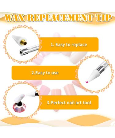 12-Piece Nail Rhinestones Picker Set with Case - Replacement Wax Heads for Dotting Pen - Nail Gem Jewelry Accessories (White) - Buy Online on SooperMarket.com