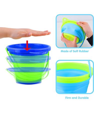 JOYIN 4 Collapsible Buckets & Basket for Kids - Portable 2L Foldable Tub for Beach, Camping, Fishing & Fun Activities - Buy Online on SooperMarket.com