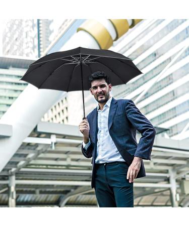 Lejorain Folding Reverse LED Umbrella - Black - Windproof & Reflective - Buy Online on SooperMarket.com