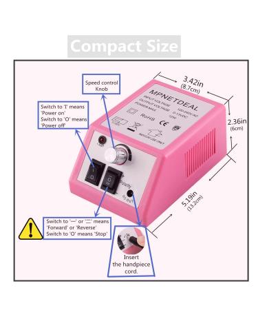 Electric Nail Drill Set Kit for Acrylic Nails Gel Art - Pink MPNETDEAL Efile Machine - Salon Quality at Home - Buy Online on SooperMarket.com