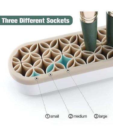 Lolalet 2 Pack Silicone Makeup Brush Holder Organizer - Multipurpose Desktop Stand for Brushes, Pencils, and Craft Tools - Buy Online on SooperMarket.com