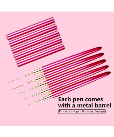 5Pcs Nail Arts Liner Brushes Painting Brush Set Thin Nail Arts Dotting Drawing Pen 4/8/12/20/25mm Suitable For Home Use - Buy Online on SooperMarket.com