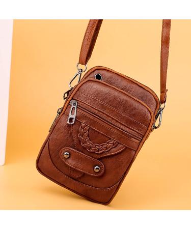 Qwuveds Women's Small Shoulder Bag - Mini Phone Wallet & Messenger Bag - Perfect for Cycling & Kids - Brown - Buy Online on SooperMarket.com