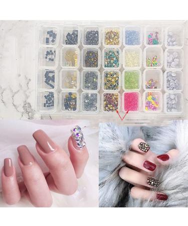 28-Grid Nail Nail Steel Beads Nail Art Cellphone for Case Ornament for Nail Art Decoration Jew 28-Grid Nail Nail Steel Beads Nail Art for Nail Art